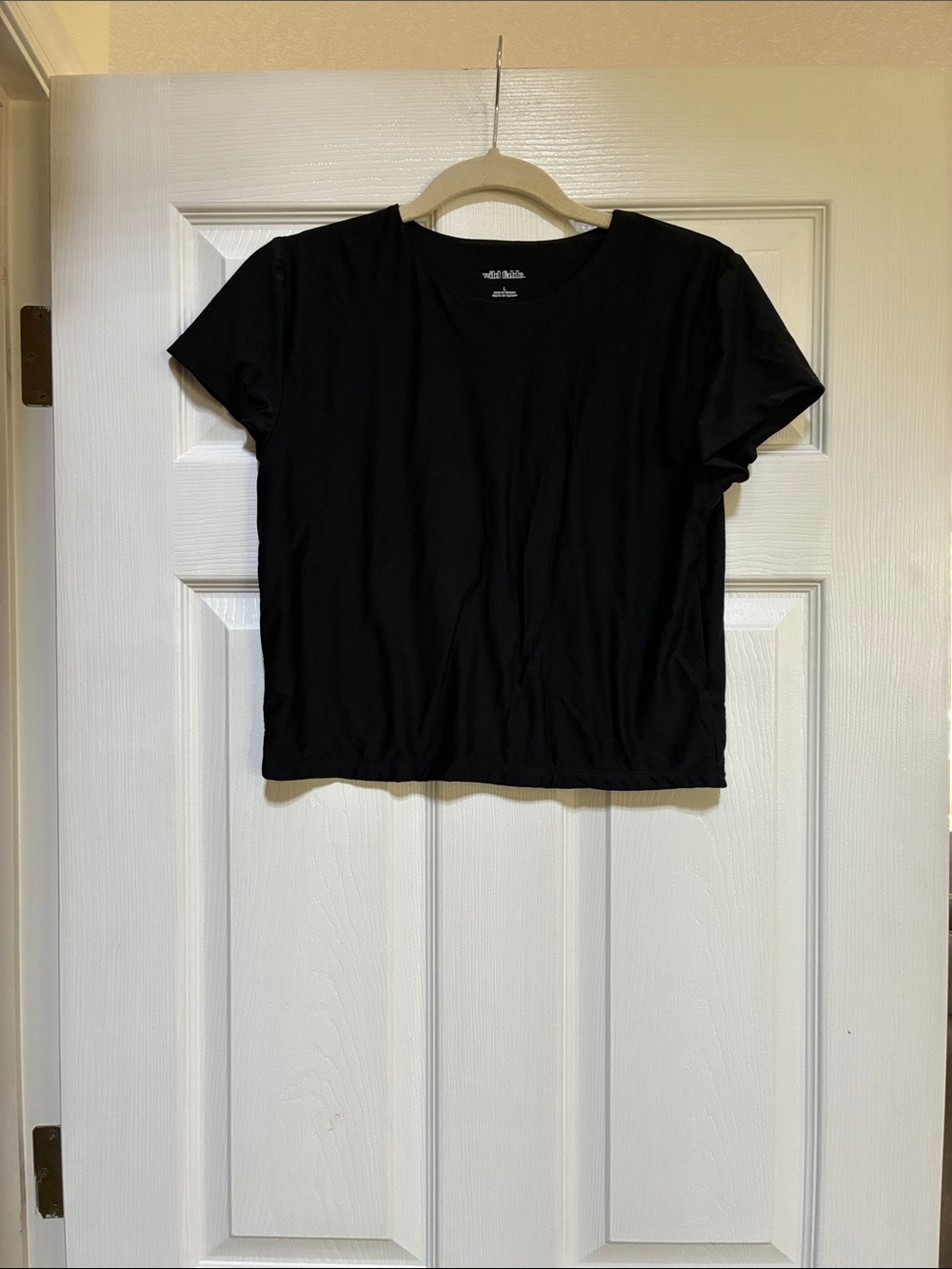 wild fable Black Crop Crewneck Tee